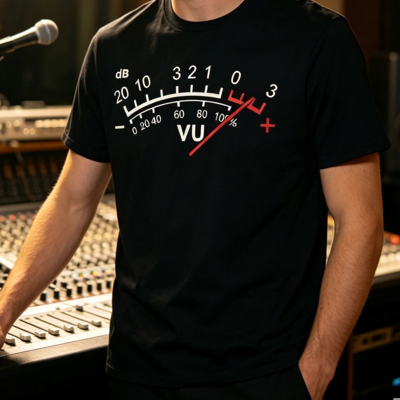 Audio Music Dj - Camiseta con indicador de volumen VU