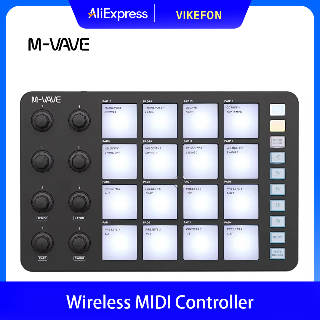 Controlador MIDI Inalámbrico M - Midi Controller Pad reseña y precio