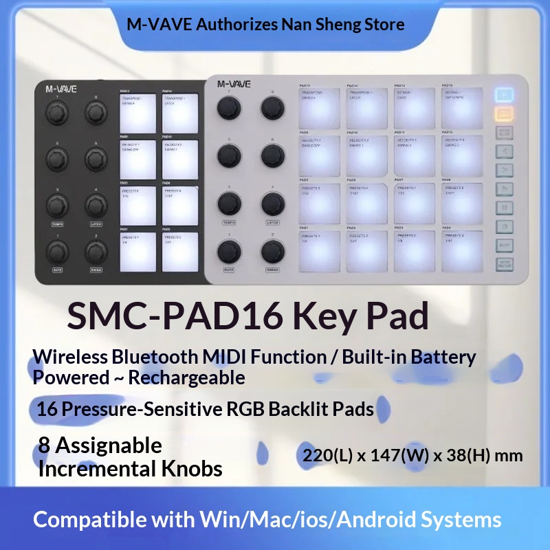 Controlador MIDI inalámbrico M - Midi Controller Pad reseña y precio